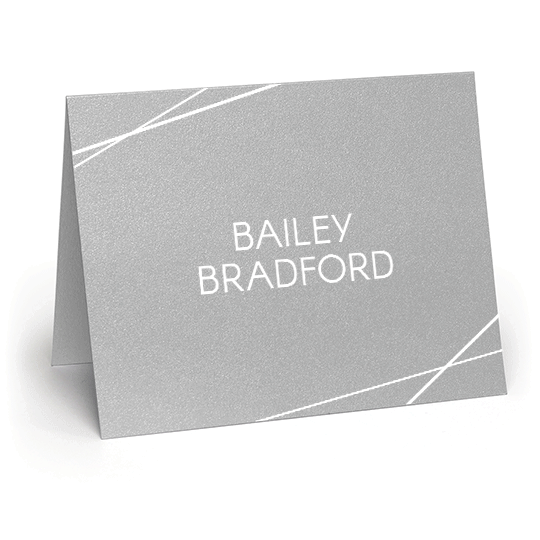 Dual Lines Folded Shimmer Note Cards